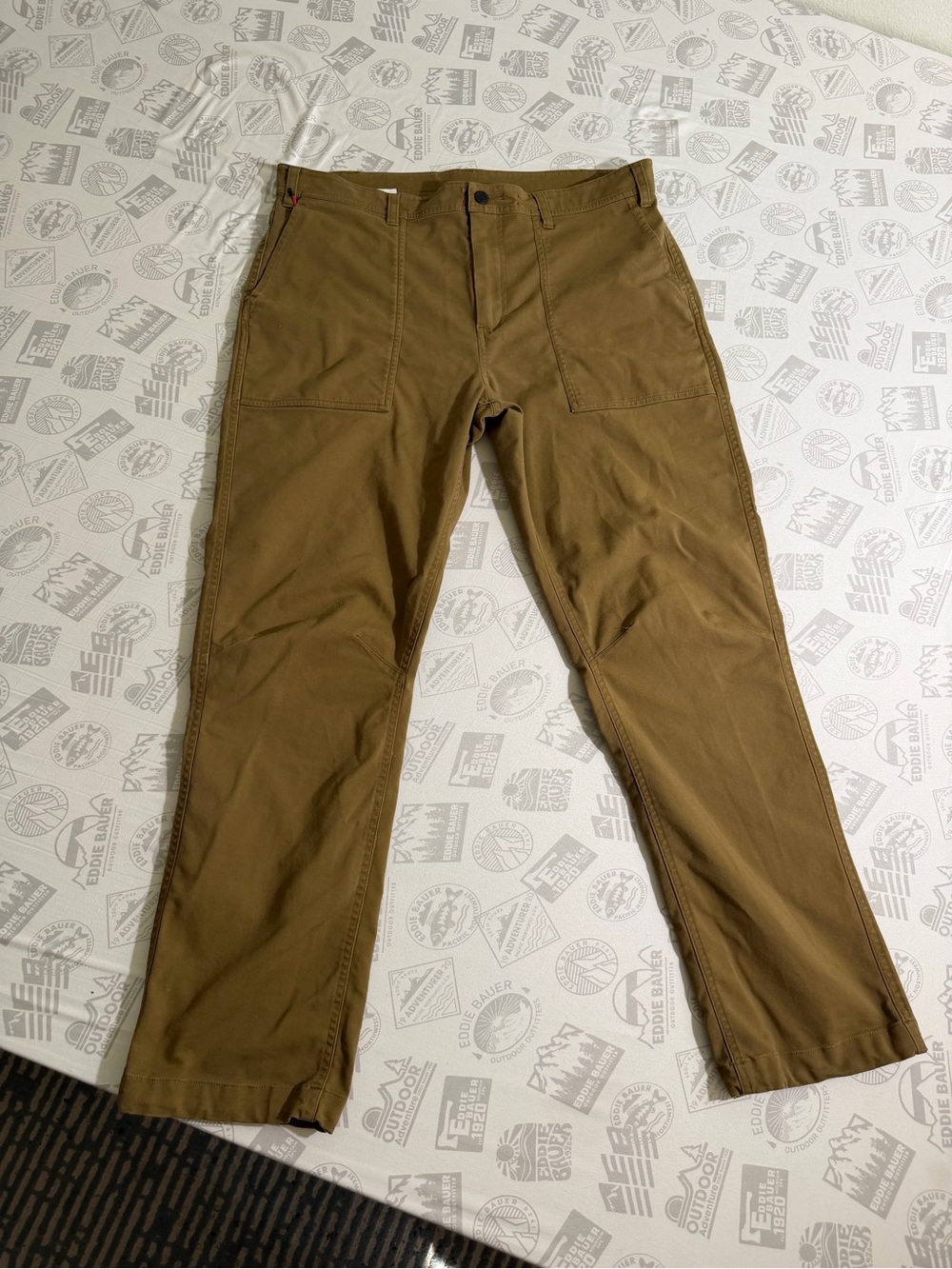 Topo Designs Global Pants Men's 36 Dark Khaki Stretch Canvas Straight Fit